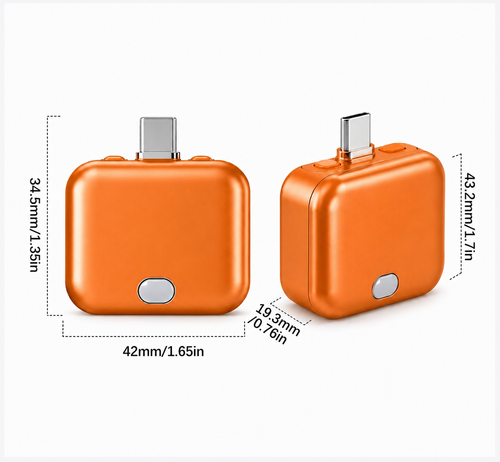 AutoStopCharge™ Smart USB-C Charging Adapter – Orange