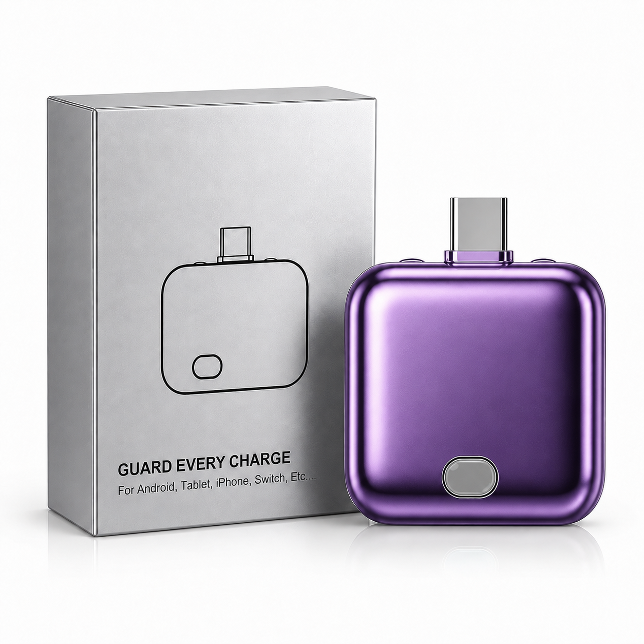 AutoStopCharge Smart USB-C Charging Adapter in Purple